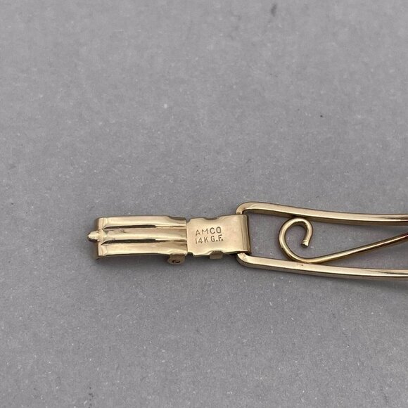 Vintage Amco 14k Gold Filled Celluloid Rose Five Panel Bracelet - Picture 7 of 8